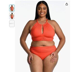 La Blanca Sexy Greek Island Goddess Mid-Rise Orangeade Bikini Set Size 20-22